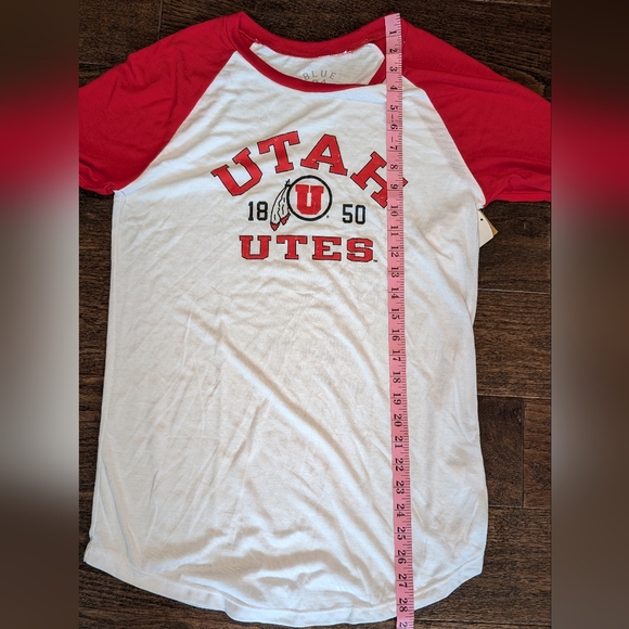 NWT Utah Utes Baseball Tee Red and White by Blue84 - Picture 8 of 9